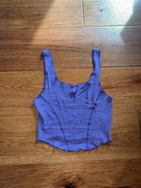PacSun Basics Purple Ribbed Tank with Scoop Neck